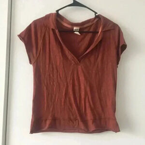 Free People cropped rust‎ top